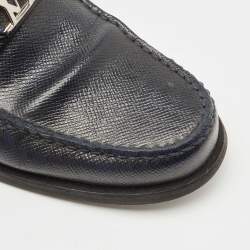مملوكة مسبقًا Louis Vuitton Navy Blue Leather Major Loafers Size 42.5