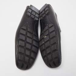 Pre Owned Louis Vuitton Black Leather Monte Carlo Loafers Size 41.5