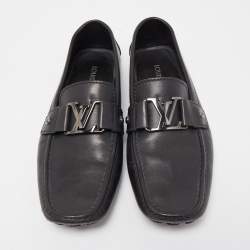 Pre Owned Louis Vuitton Black Leather Monte Carlo Loafers Size 41.5