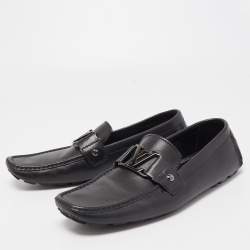 Pre Owned Louis Vuitton Black Leather Monte Carlo Loafers Size 41.5