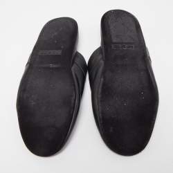 Pre Owned Louis Vuitton x Supreme Black Leather Hugh Mule Flats Size 42