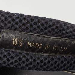 Pre Owned  Louis Vuitton Navy Blue Leather and Canvas Crisscross Slide Flats Size 44.5