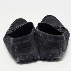 Louis Vuitton Blue Suede Hockenheim Slip On Loafers Size 44