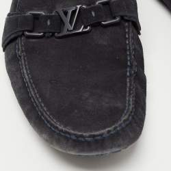 Louis Vuitton Blue Suede Hockenheim Slip On Loafers Size 44