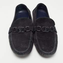 Louis Vuitton Blue Suede Hockenheim Slip On Loafers Size 44