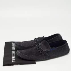 Louis Vuitton Blue Suede Hockenheim Slip On Loafers Size 44