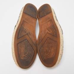 Pre Owned Louis Vuitton Navy Blue Monogram Denim Espadrille Loafers Size 41.5