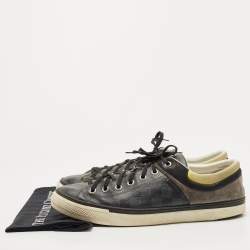 Louis Vuitton Multicolor Damier Canvas and Suede Graphite Low Top Sneakers Size 46