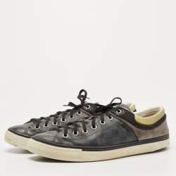 Louis Vuitton Multicolor Damier Canvas and Suede Graphite Low Top Sneakers Size 46
