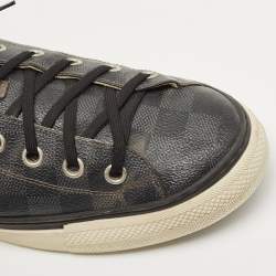 Louis Vuitton Multicolor Damier Canvas and Suede Graphite Low Top Sneakers Size 46