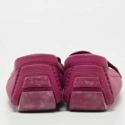 Louis Vuitton Burgundy Leather Monte Carlo Slip On Loafers Size 43.5