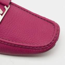 Louis Vuitton Burgundy Leather Monte Carlo Slip On Loafers Size 43.5