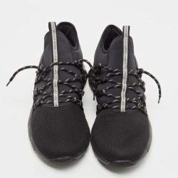 Pre Owned Louis Vuitton Black Mesh and Fabric Fastlane Sneakers Size 43.5