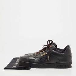 Louis Vuitton Black Leather Low Top Sneakers Size 43