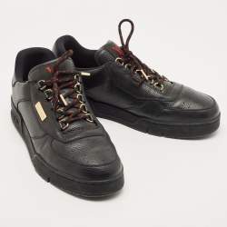 Louis Vuitton Black Leather Low Top Sneakers Size 43