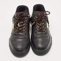 Louis Vuitton Black Leather Low Top Sneakers Size 43