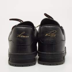 Louis Vuitton Black Leather Low Top Sneakers Size 43