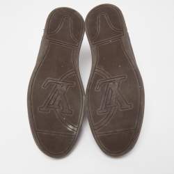 Louis Vuitton Brown/Black Monogram Canvas and Leather Line Up Sneakers Size 43.5 