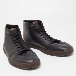 Louis Vuitton Brown/Black Monogram Canvas and Leather Line Up Sneakers Size 43.5 
