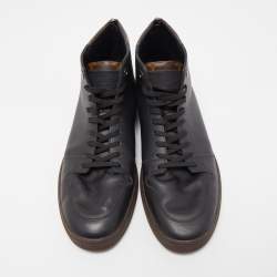 Louis Vuitton Brown/Black Monogram Canvas and Leather Line Up Sneakers Size 43.5 