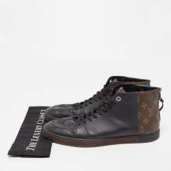 Louis Vuitton Brown/Black Monogram Canvas and Leather Line Up Sneakers Size 43.5 