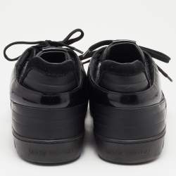 Louis Vuitton Black Patent Leather and Python Low Top Sneakers Size 43