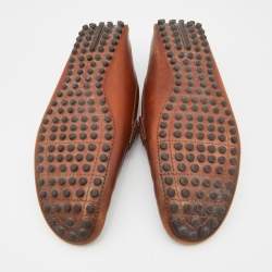 Louis Vuitton Brown Leather Hockenheim Slip On Loafers Size 41
