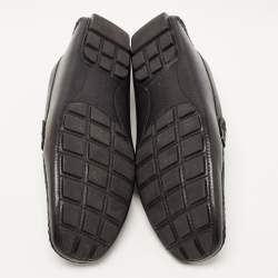 Louis Vuitton Black Leather Monte Carlo Slip On Loafers Size 43.5