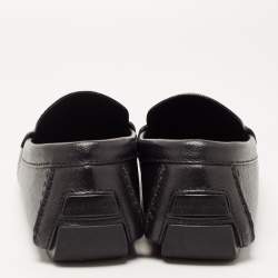 Louis Vuitton Black Leather Monte Carlo Slip On Loafers Size 43.5