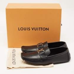 Louis Vuitton Black Leather Monte Carlo Slip On Loafers Size 43.5