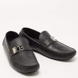 Louis Vuitton Black Leather Slip On Loafers Size 43.5