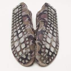 Louis Vuitton Grey Camouflage Print Nubuck Leather Arizona Loafers Size 43