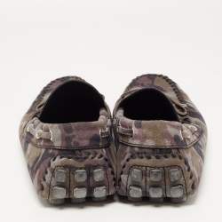 Louis Vuitton Grey Camouflage Print Nubuck Leather Arizona Loafers Size 43