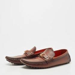 Pre Owned Louis Vuitton Two Tone Leather Hockenheim Loafers Size 42