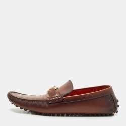 Pre Owned Louis Vuitton Two Tone Leather Hockenheim Loafers Size 42