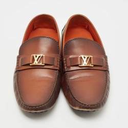 Pre Owned Louis Vuitton Two Tone Leather Hockenheim Loafers Size 42