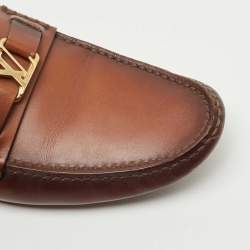 Pre Owned Louis Vuitton Two Tone Leather Hockenheim Loafers Size 42