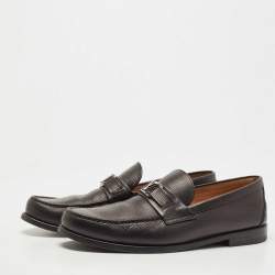مملوكة مسبقًا Louis Vuitton Black Leather Hockenheim Slip On Loafers Size 42.5