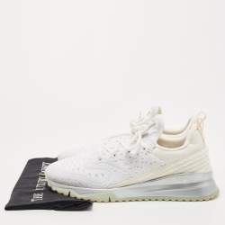Louis Vuitton White Knit Fabric V.N.R Sneakers Size 42