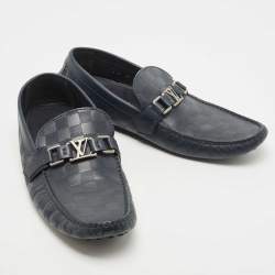 Pre Owned Louis Vuitton Navy Leather Hockehnheim Loafers Size 43