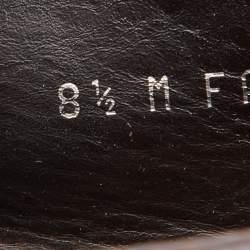 Pre Owned Louis Vuitton Brown Leather Logo Bow Slip On Loafers Size 42.5 