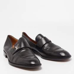 Louis Vuitton Black Leather Saint Germain Loafers Size 46