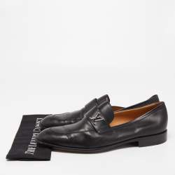 Louis Vuitton Black Leather Saint Germain Loafers Size 46