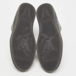 Louis Vuitton Black Leather and Damier Graphite Canvas Line Up Sneakers Size 42.5 