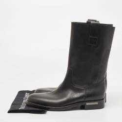 Louis Vuitton Black Leather Calf Length Boots Size 42