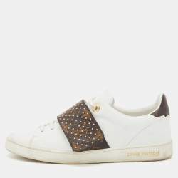 Louis Vuitton Brown Monogram Canvas and Black Leather Frontrow Low