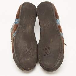 Louis Vuitton Brown Suede And Monogram Canvas Energie Low Top Sneakers Size 42