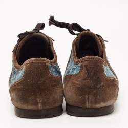 Louis Vuitton Brown Suede And Monogram Canvas Energie Low Top Sneakers Size 42