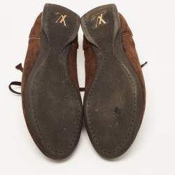 Louis Vuitton Brown Suede And Monogram Canvas Energie Low Top Sneakers Size 41.5