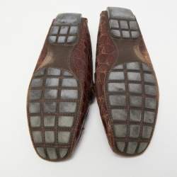 Louis Vuitton Brown Crocodile Leather Monte Carlo Loafers Size 42.5